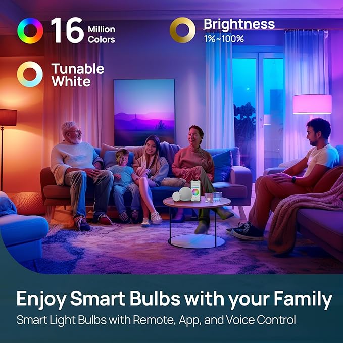 Linkind Smart Light Bulbs with Remote Control, Smart Bulb That Work with Alexa - Image 2