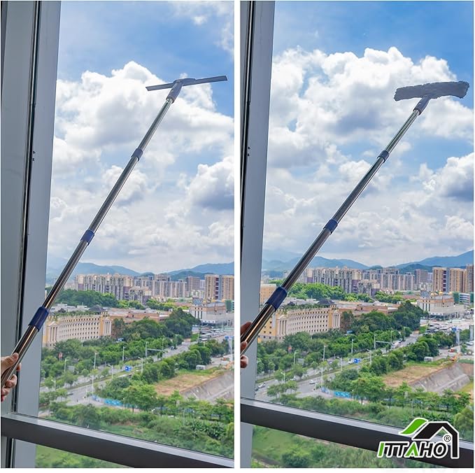 ITTAHO Squeegee for Window Cleaning, Extendable Window Cleaner for Car - Image 3