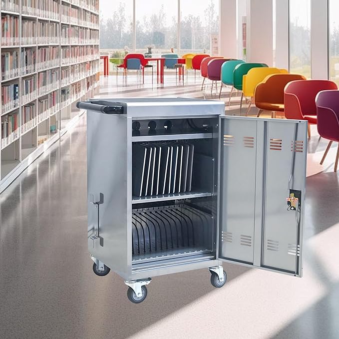 Aokleo Laptop Charging Cart, 32 Devices Tablet Storage Carts - Image 2