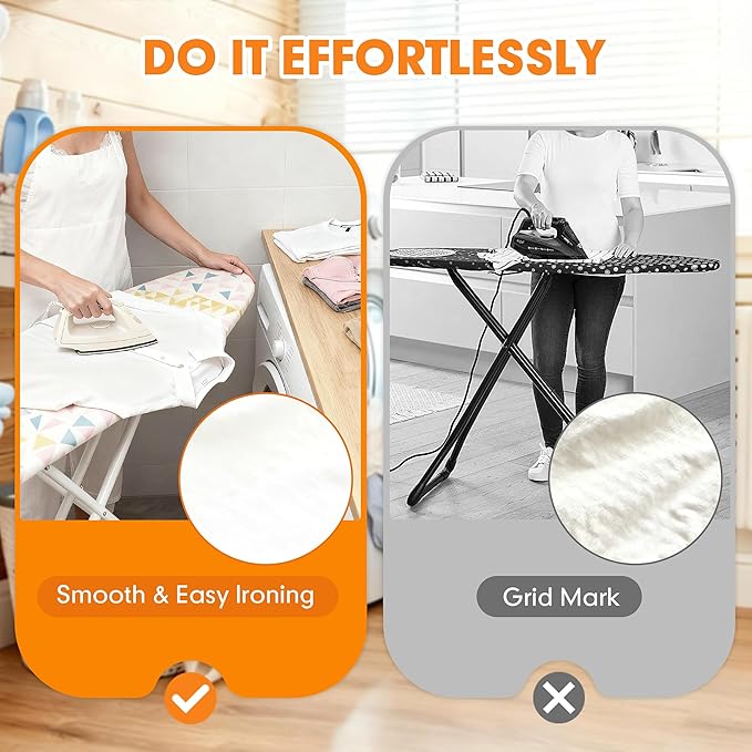 Ironing Board Cover and Pad, 15x54 Standard Size Thick Iron Padding, Scorch & - Image 4
