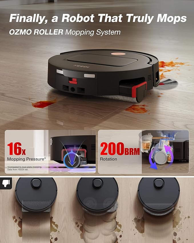 Yeedi M14 Plus Robot Vacuum and Mop, 000Pa Suction, OZMO Roller Instant - Image 3