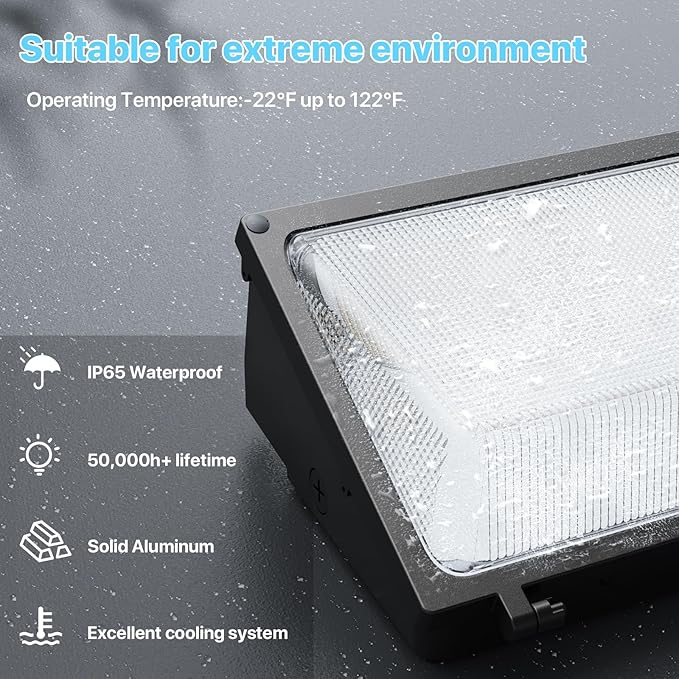 HYPERLITE LED Wall Pack Light: 120W Glass Lens LED Wall Packs Outside Lighting - Image 8