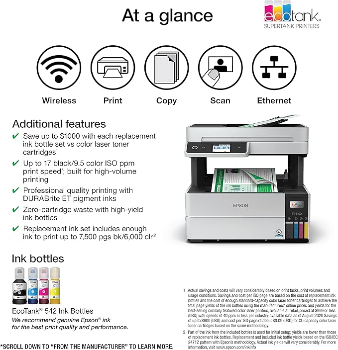 Epson EcoTank Pro ET-5150 Wireless Color All-in-One Supertank Printer - Image 5