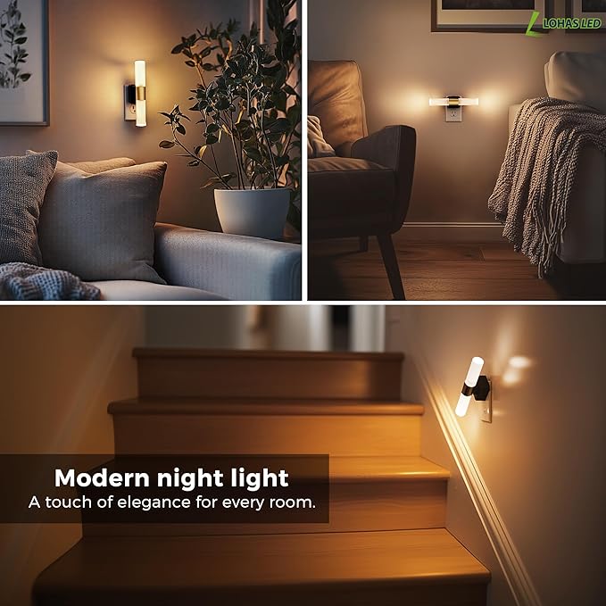 L LOHAS LED Night Light, 2 Pack Night Lights Plug into Wall, 3000K Soft White - Image 7