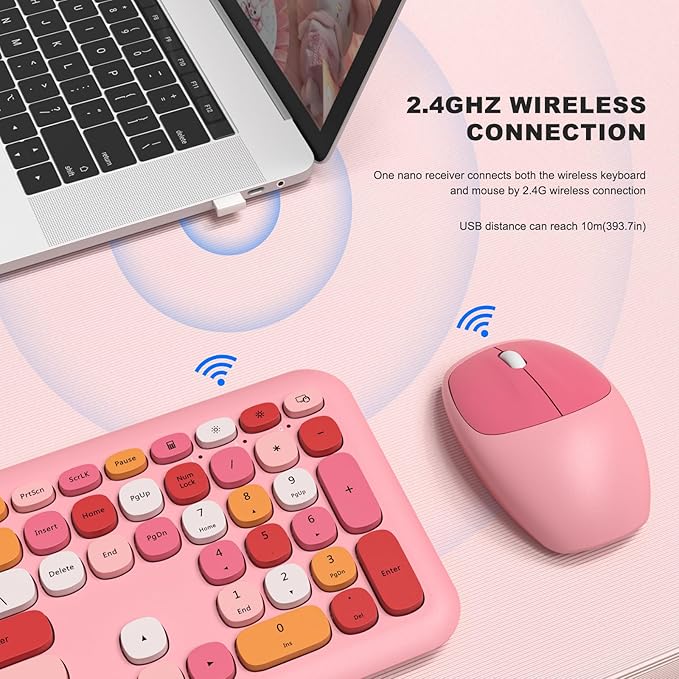 MOFII Wireless Keyboard and Mouse Combo Silent, Slim Compact 2.4G USB Full Size - Image 2