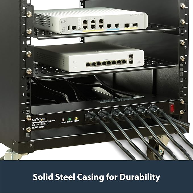 StarTech.com 16 Outlet Horizontal 1U Rack Mount PDU Power Strip - Image 4