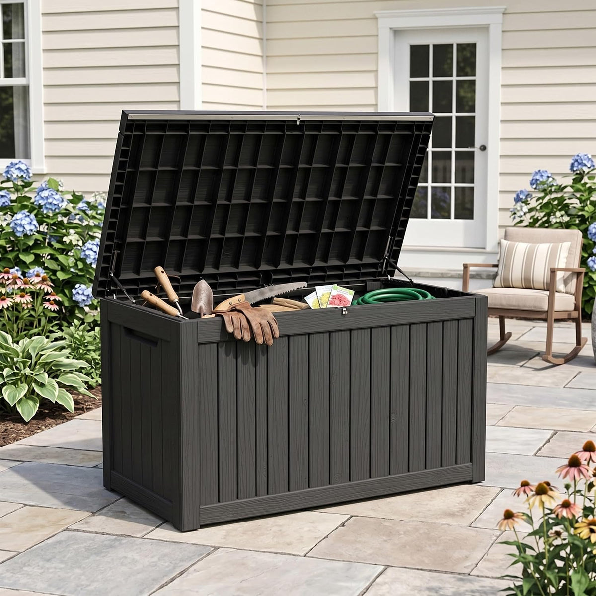 300 gallon outdoor storage box waterproof deck box, main product view
