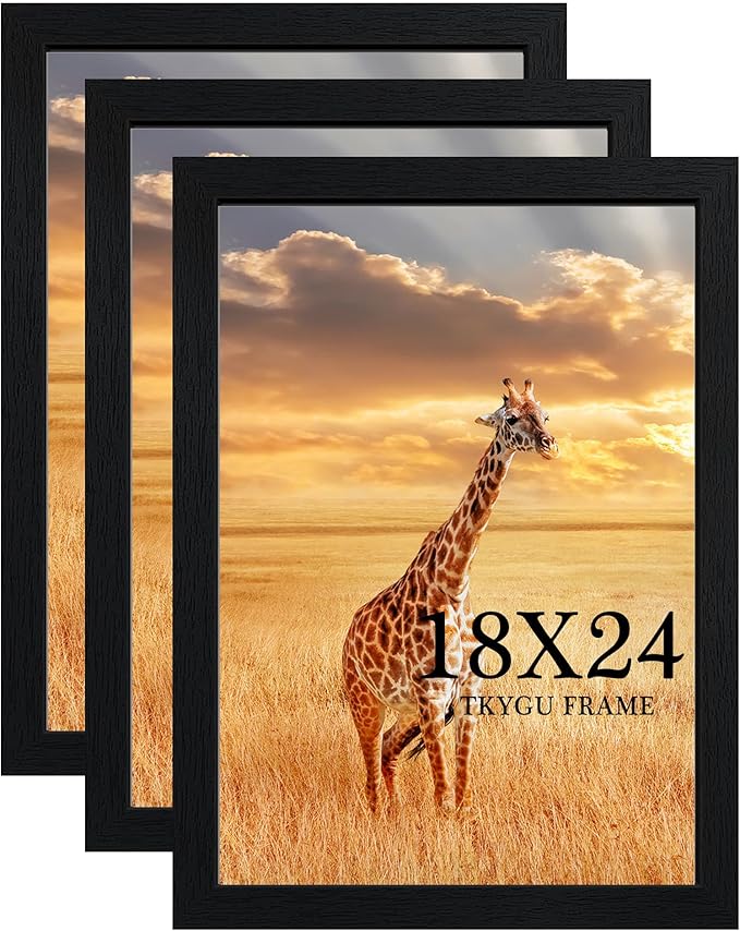 TKYGU 18x24 Poster Frame Black Set of 3, Woodgrain Frame by TKYGU