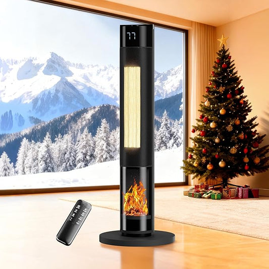 YEW Space Heater for Indoor Use, 80° Oscillating, 24H Timer, Thermostat & ECO by Unknown