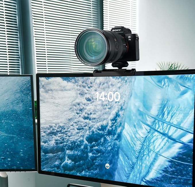 RAUBAY 【CM01】 Monitor Top Camera Mount Clamp, Hanging Webcam Stand - Image 5