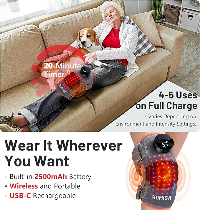 Red Light Therapy Knee Brace &Vibration Knee Massage, 660nm & 850nm - Image 7