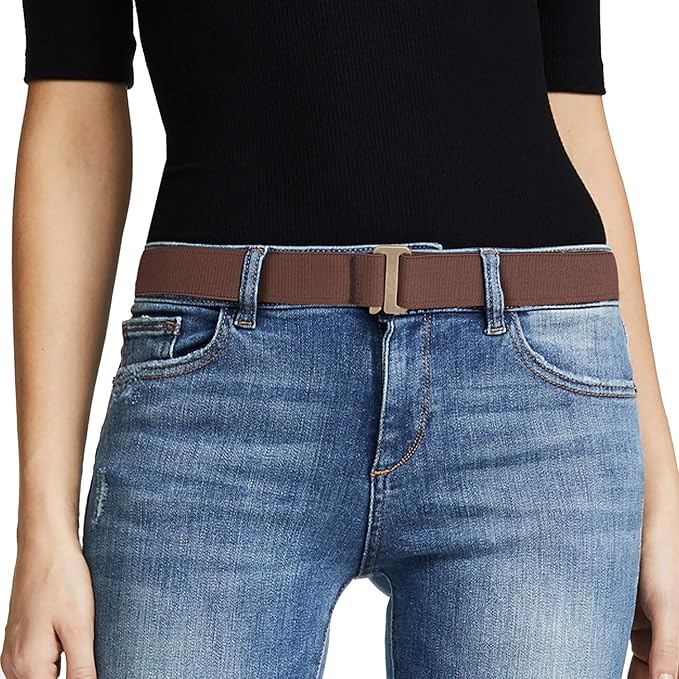 JASGOOD Women No Show Stretch Belt Elastic Web Strap Belt by JASGOOD