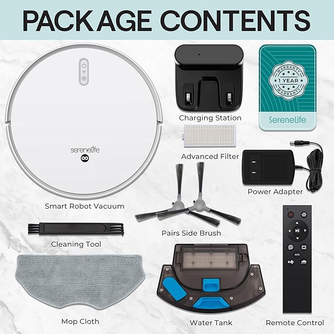 SereneLife Automatic Robot Vacuum Cleaner and Mop Combo, Pro Edition - Image 8