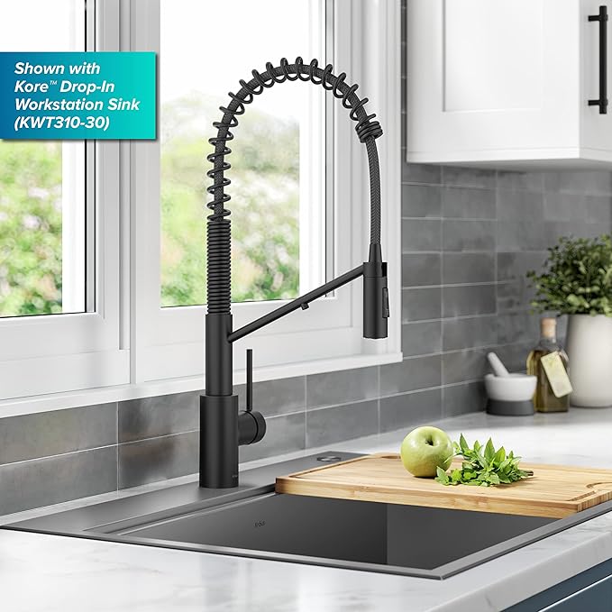 KRAUS Oletto 2-in-1 Commercial Style Pull-Down Single Handle Water Filter - Image 3