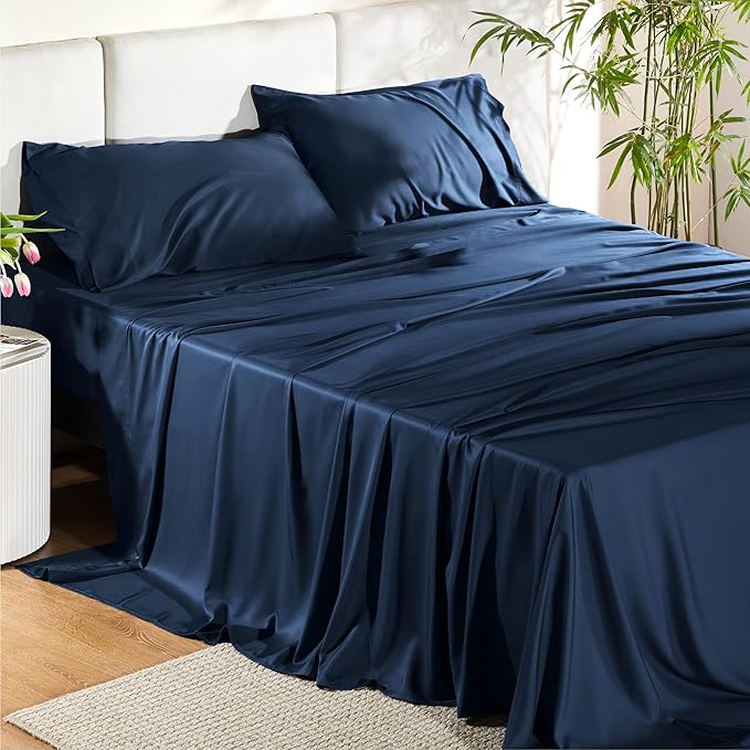 Bedsure Queen Sheet Set, Rayon Derived from Bamboo, Cooling Sheets, Breathable by BEDSURE