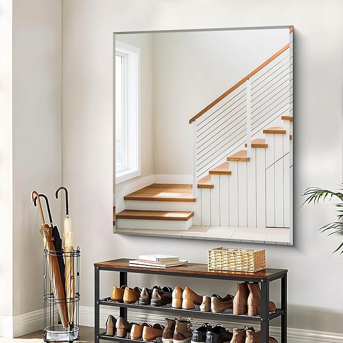 CILIBER Beveled Bathroom Mirror, 40x48 Inch Large Frameless Mirrors - Image 8