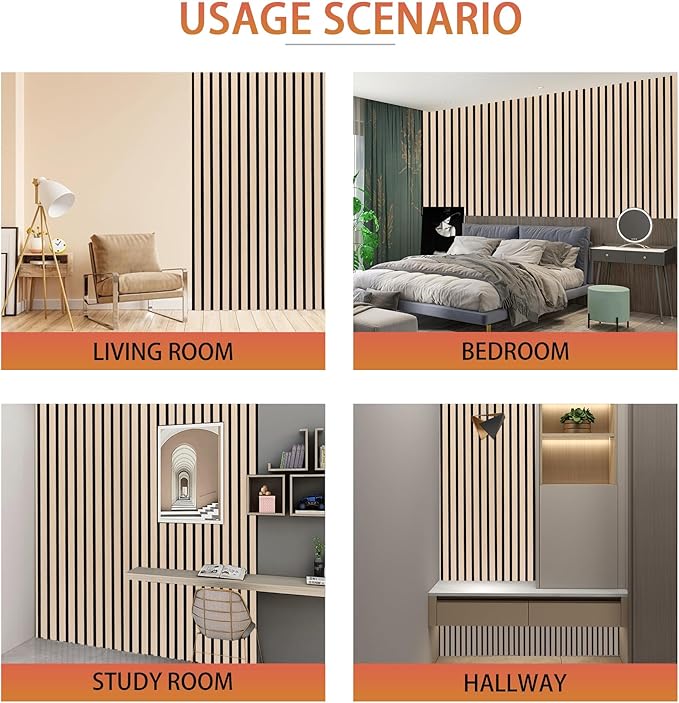 QDYMXUN Wood Slat Acoustic Wall Panels, Living Room - Image 7