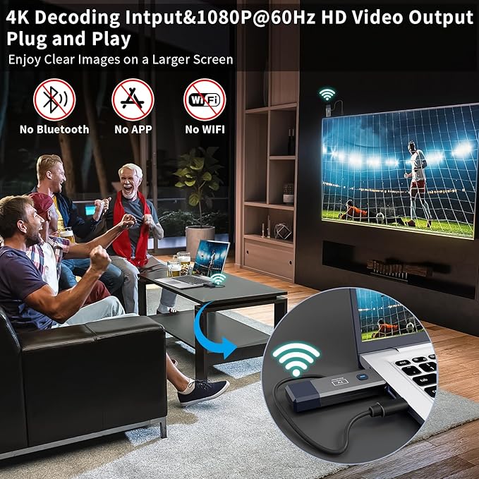 Wireless HDMI Transmitter and Receiver 328ft/100m Extender 4K Decode Input - Image 3