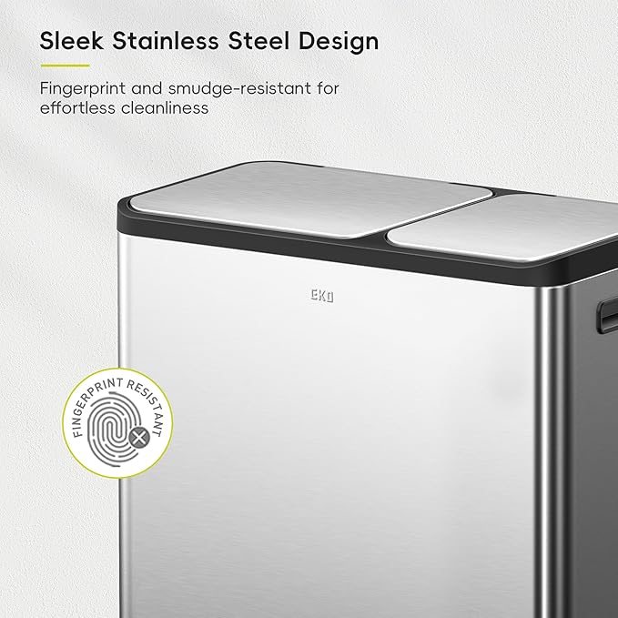 EKO EcoCasa Stainless Steel Dual Step Trash Can - Image 7