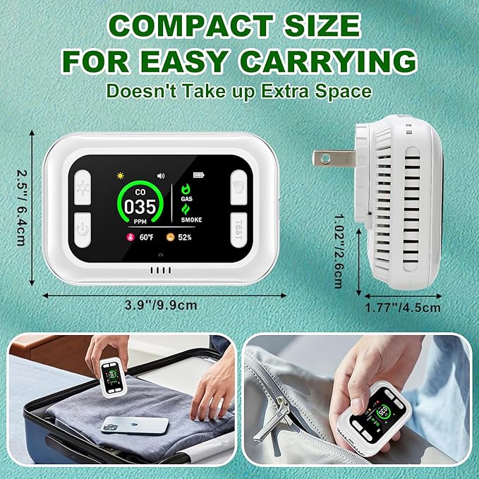 Carbon Monoxide Detector Plug in Wall, 5 in 1 Natural Gas Detector & Smoke Alarm - Image 7