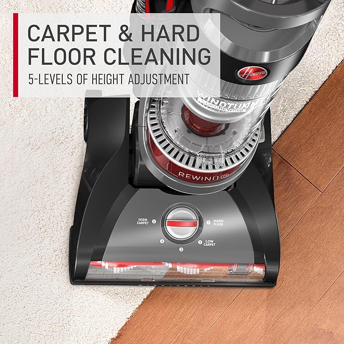 Hoover WindTunnel Cord Rewind Pro Bagless Vacuum Cleaner, Corded Upright Vacuum - Image 4