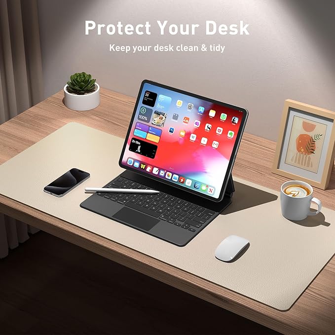 Aothia Non-Slip PU Leather Waterproof Laptop Desk Pad Protector, Blotter Mat - Image 4