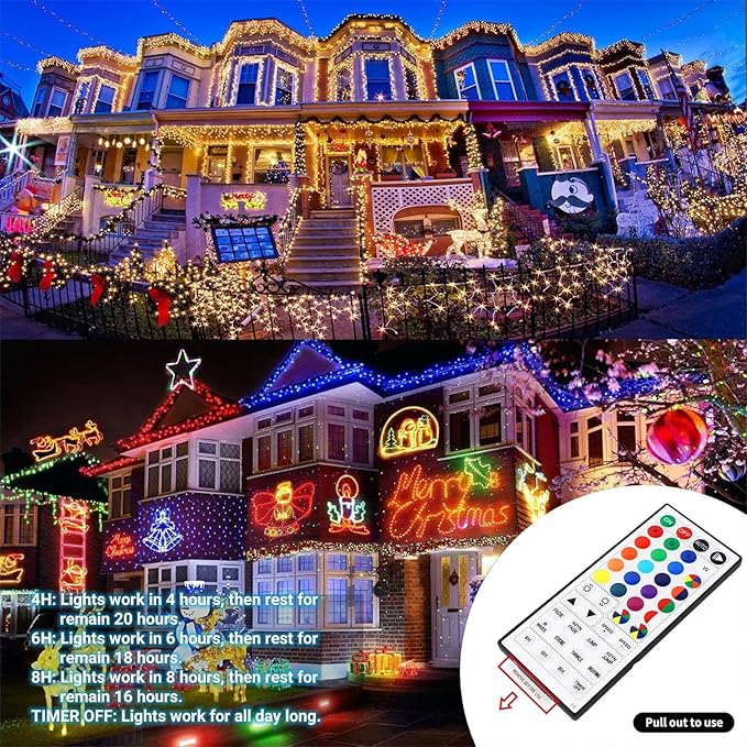 HOME LIGHTING 66ft Christmas Decorative Mini Lights, 200 LED RGB Changing 8 - Image 4