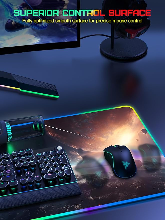 TopMade Wireless Charging Mouse Pad, RGB Gaming Mousepad Home Office Desk Pad - Image 5