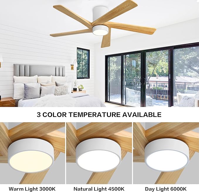 WINGBO 54 Inch Flush Mount DC Ceiling Fan - Image 5
