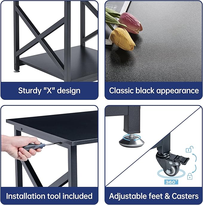 Fannova 2 Tier Large Printer Stand, 23.6 x 23.6 x 22.6 Inches Square Printer - Image 7