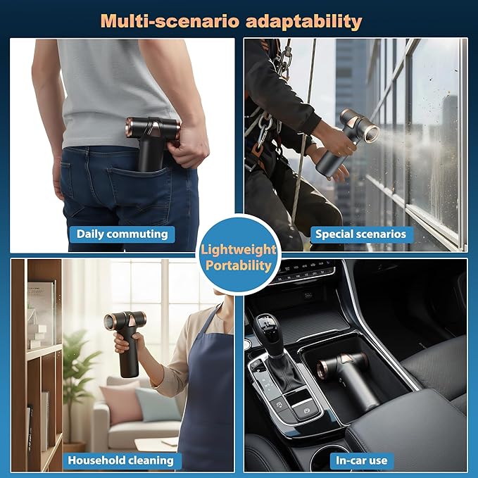 muilsae 4-in-1 Mini Air Duster, Electric Dust Cleaner Pocket Size, Rechargeable - Image 3