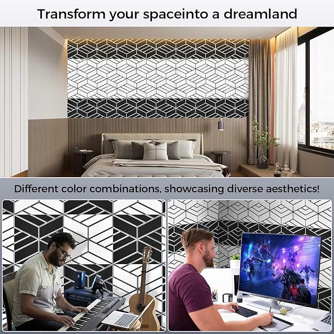 BSHEAD 8 Pack 2-Layer Soundproof Wall Panels, 15.7 x 15.7 x 0.43 in Large Sound - Image 5