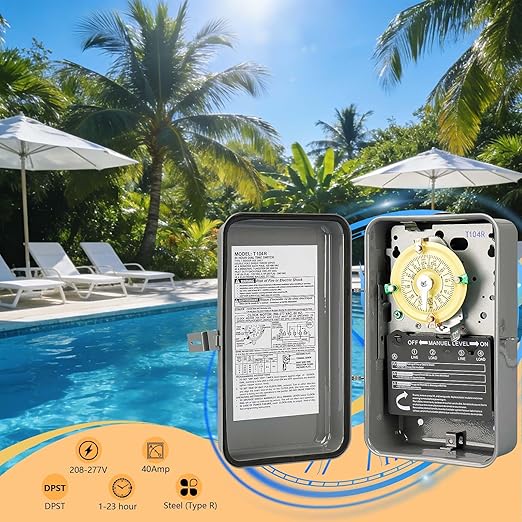 T104R 24-Hour Mechanical Time Switch, NEMA 3R Outdoor Steel Enclosure, and - Image 2