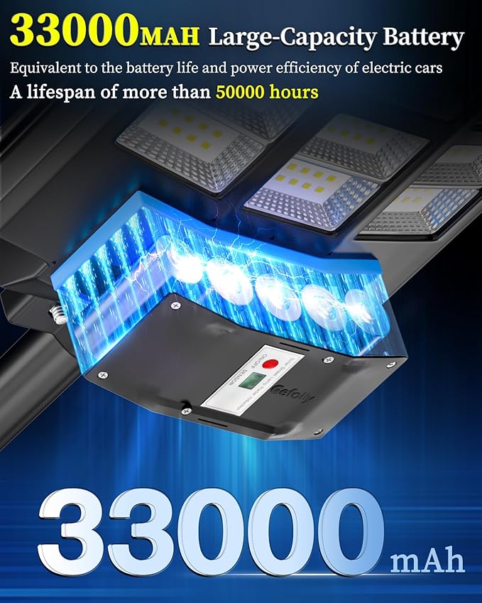 Gefolly SL-7000W Solar Street Light Outdoor 700000LM Wide Angle Commercial - Image 4