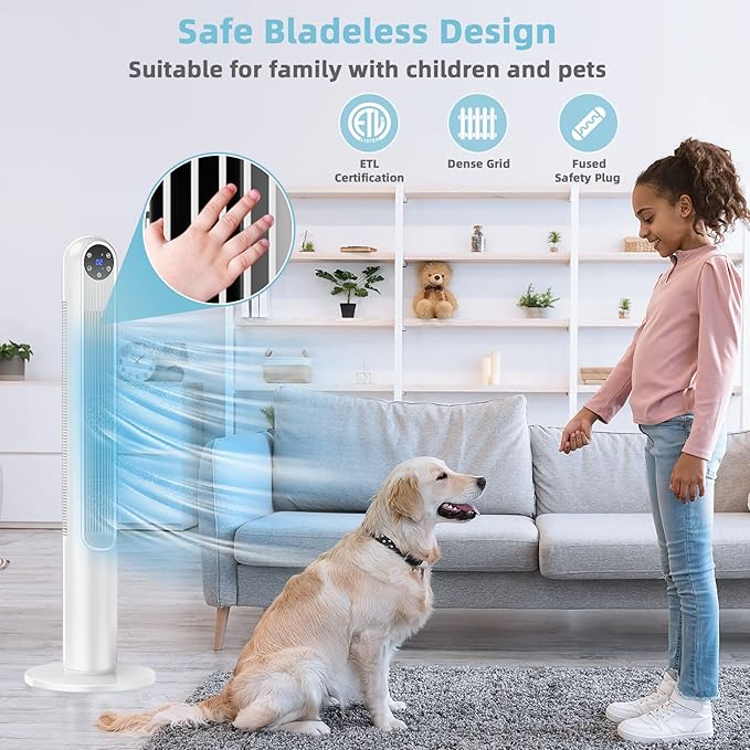 GOFLAME Tower Fan with Remote Control, LED Control Panel and 12H Timer - Image 8