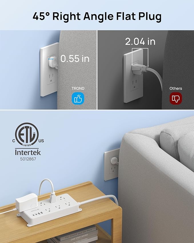 TROND Power Strip Surge Protector, 7 Widely Spaced Outlets - Image 3