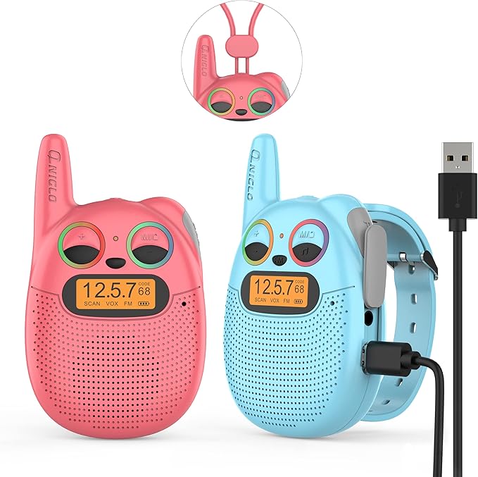 Qniglo Walkie Talkies for Kids Rechargeable, Christmas Birthday Gifts for Boys by QNIGLO