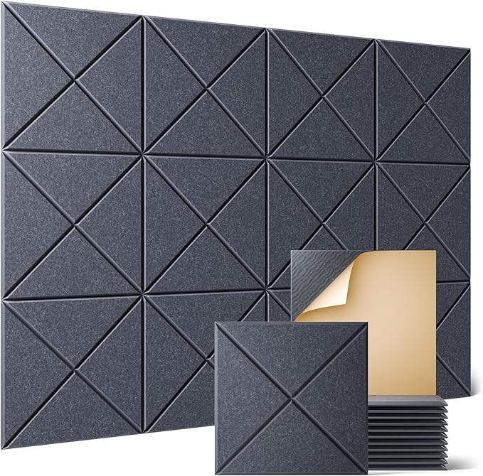 Sonicism 12 Pack X-Lined Acoustic Panels by Sonicism
