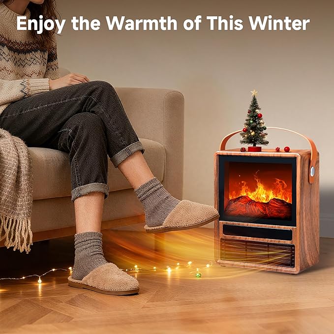 FLAME&SHADE Portable Electric Fireplace Heater - Image 7