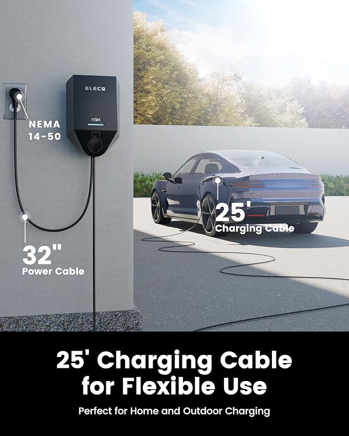 ELECQ Smart Level 2 EV Charger, Active Load Management, Solar EV Charging Mode - Image 5