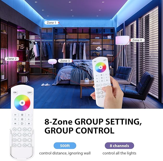 XXK RC05RF RF Remoter, 8-Zone 2.4G Handheld Remote Control Work - Image 3
