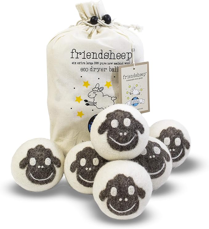 Friendsheep Wool Dryer Balls, Organic Reusable Fabric Softener Alternative by Friendsheep