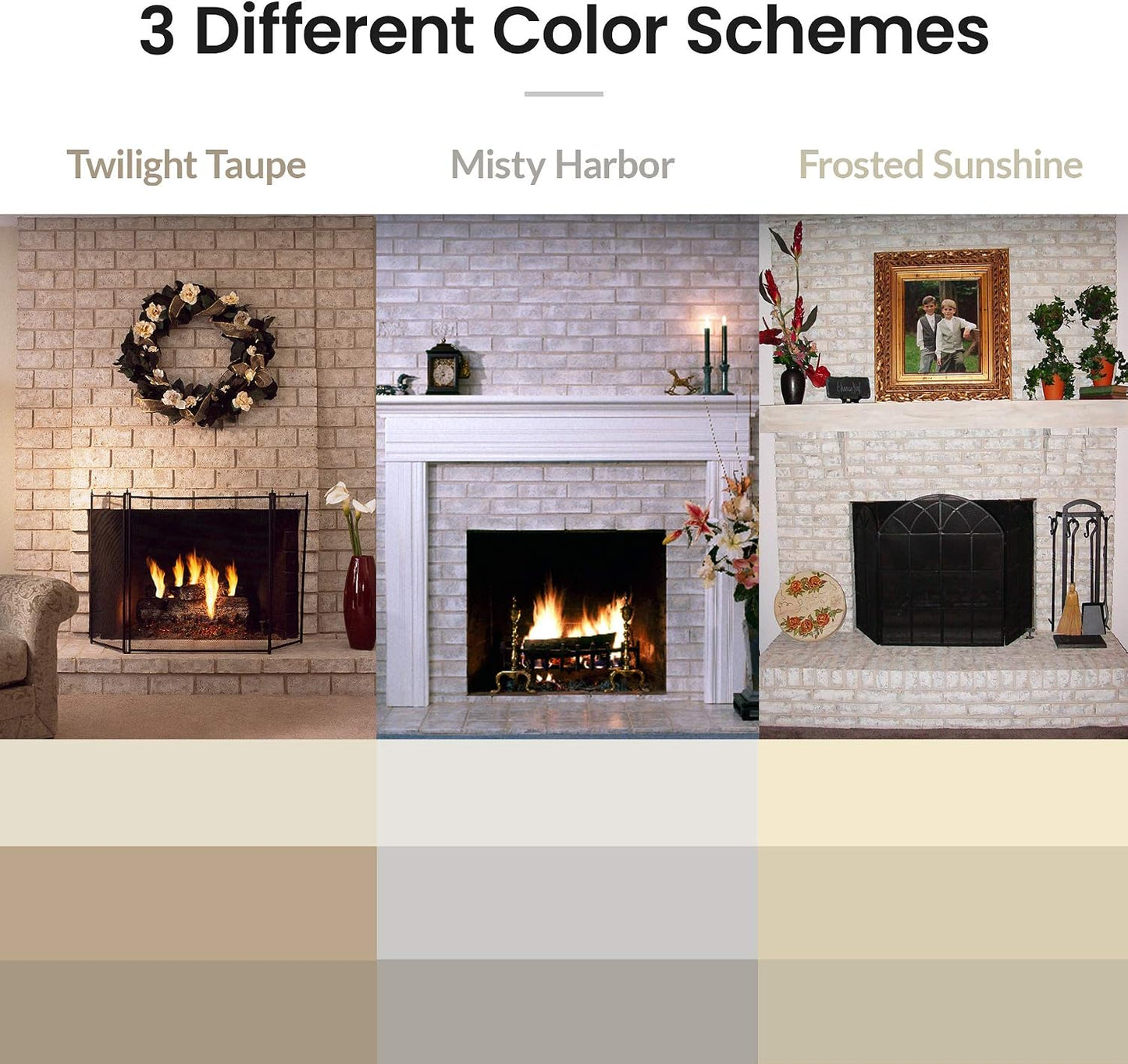 Brick-Anew All-in-One Brick Fireplace Paint Kit – Easy DIY Makeover for a Natural, Realistic Brick Look (Twilight Taupe) Not Your Boring White Paint or Chalk Paint!