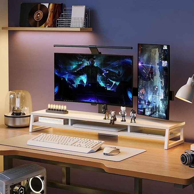Fenge Dual Monitor Stand for Desk, 42.5in Large Monitor Riser for 2 Monitors - Image 9