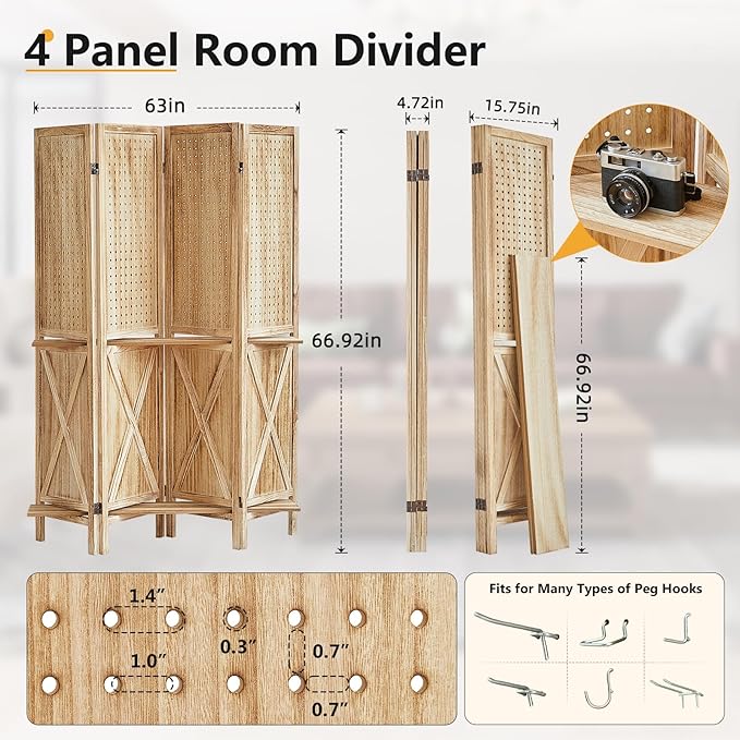 Aleesing 4 Panel Pegboard Display - Image 2