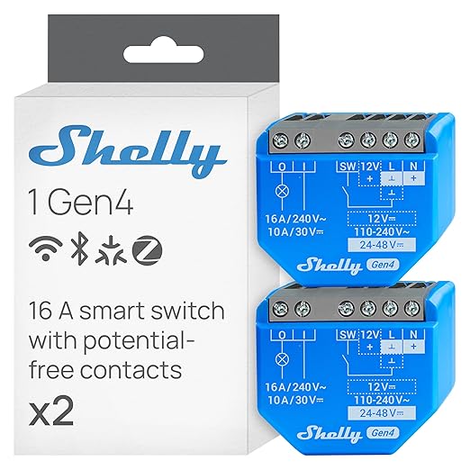 Shelly 1 Gen4 | Wi-Fi, Zigbee & Matter Smart Relay Switch by Shelly