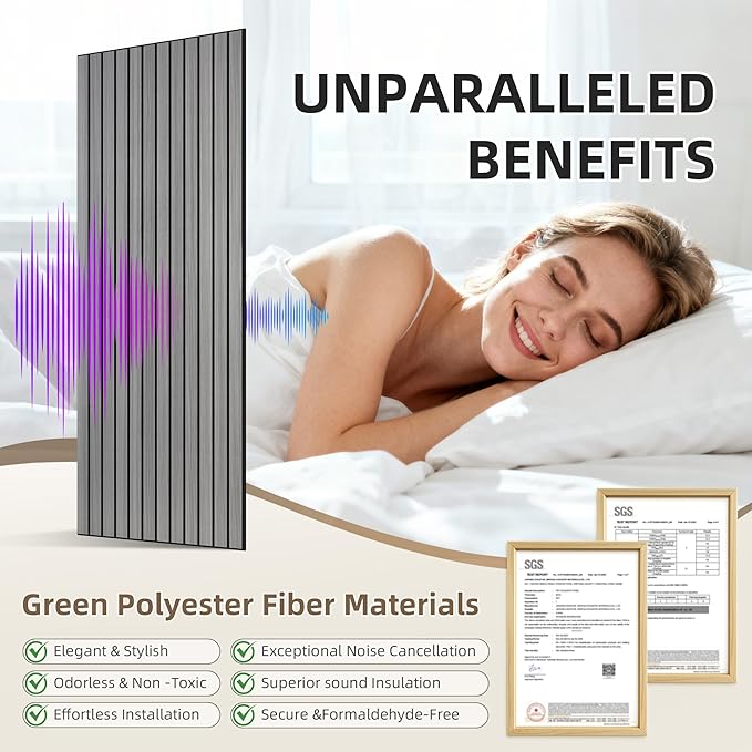 TO-TH Wood-Look Acoustic Wall Panels, 10 Pack 47.2” x 23.6” Sound Panels - Image 5