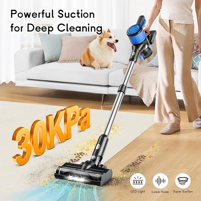 BSNAW Cordless Vacuum Cleaner for Home, 8-in-1 Lightweight Stick Vacuum - Image 2
