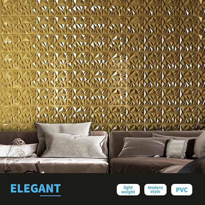 Art3d 33-Pack 3D Wall Panels for Interior Wall Decor, Diamond Textured Feature - Image 2