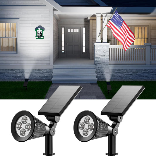 2 Pack Solar Spotlights Outdoor Waterproof